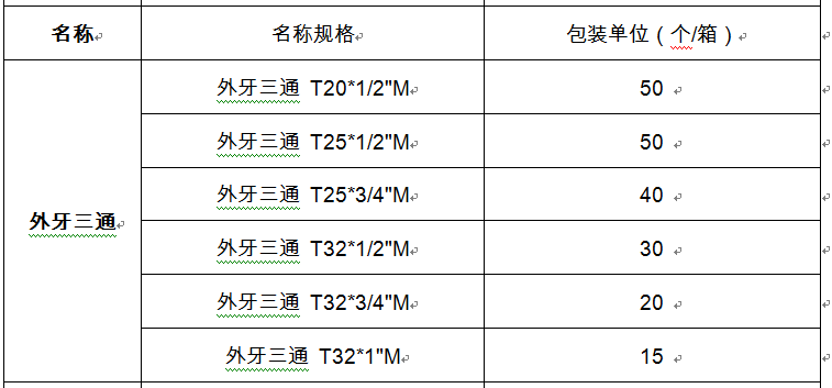 外牙三通